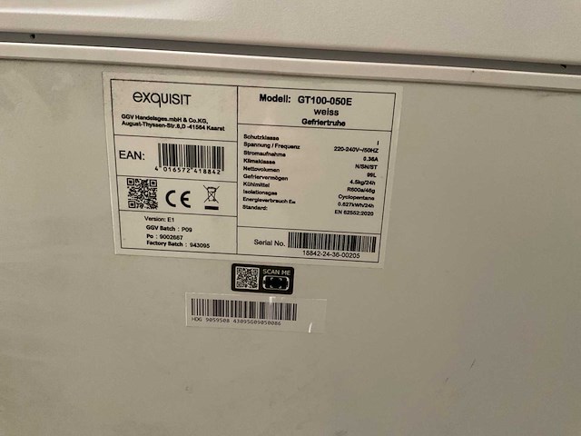 Exquisit gt100-050e vriezer (2x) - afbeelding 10 van  12