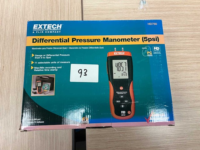 Extech - hd750 - manometer - afbeelding 2 van  5