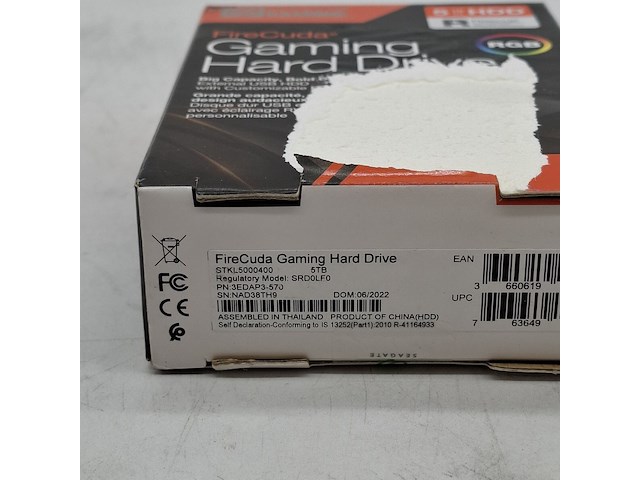 Externe harde schijf, seagate gaming, firecuda gaming hard drive 5tb - afbeelding 6 van  6