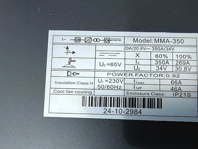F tools - mma-350 - elektrode lasapparaat - afbeelding 8 van  8