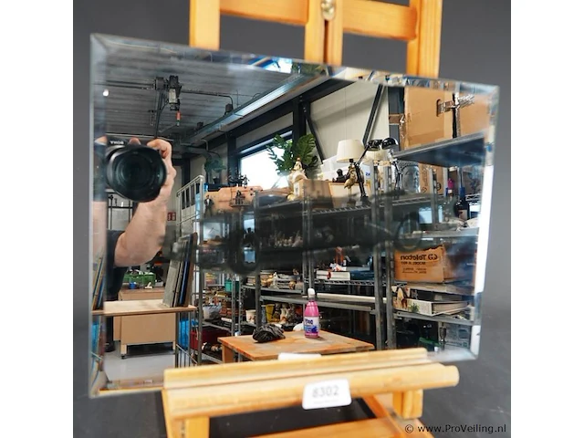 Facet geslepen laserspiegel met laser gegraveerde foto - afbeelding 1 van  6