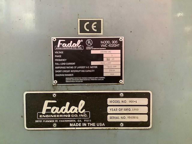 Fadel - 1995 - 906-1 vmc 4020 ht - freesmachine - afbeelding 10 van  22