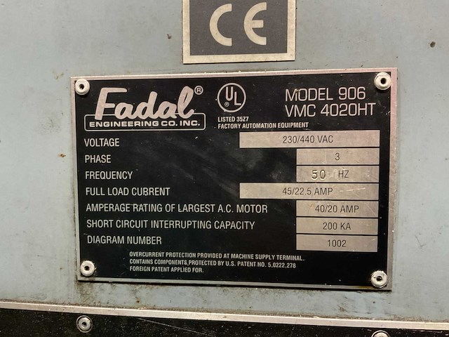 Fadel - 1995 - 906-1 vmc 4020 ht - freesmachine - afbeelding 14 van  22