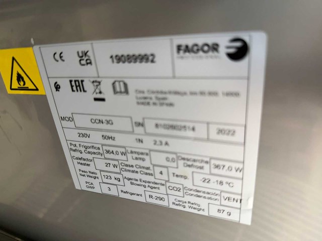 Fagor - frozen - vrieswerkbank - afbeelding 2 van  3