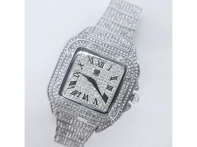 Faisal michelangelo herenhorloge met steentjes - afbeelding 2 van  7