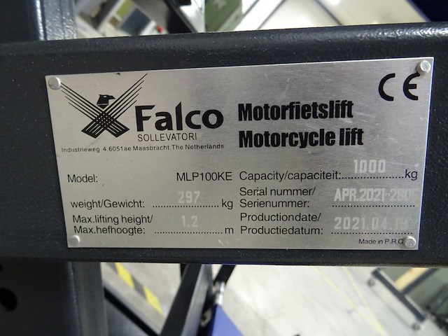 Falco - 2021 - mlp100ke - hydraulische schaarheftafel - afbeelding 1 van  1
