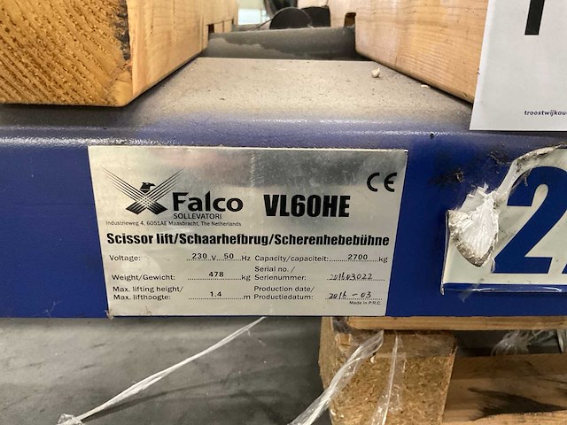 Falco vl60he schaarhefbrug - afbeelding 6 van  6