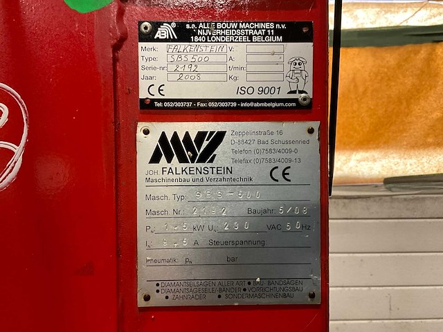 Falkenstein sbs-500 stenen lintzaagmachine - afbeelding 8 van  8