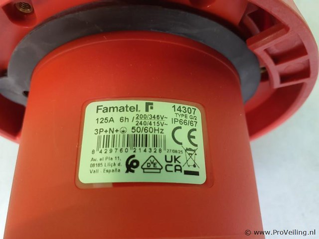 Famatel industriële cee-stekker 14307 - 3 stuks - afbeelding 7 van  12