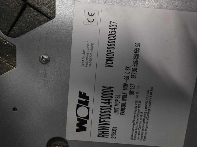 Fancoil wolf - mop 60 - elektrische kachel - afbeelding 4 van  4