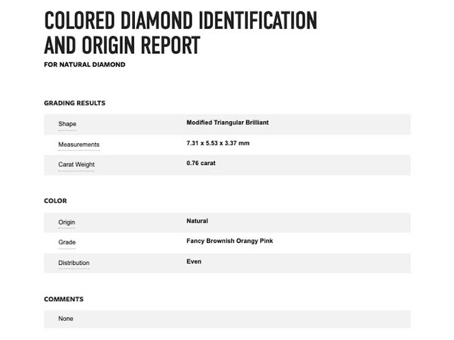 Fancy roze diamant 0.76 carat gecertificeerd - afbeelding 3 van  4