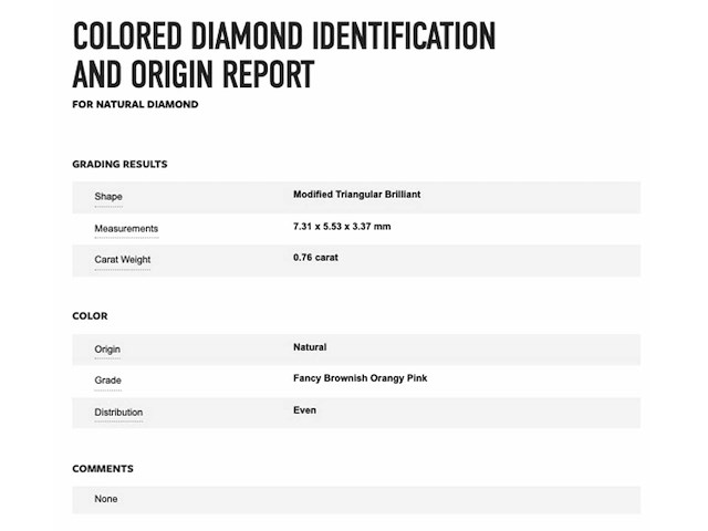 Fancy roze diamant 0.76 carat gecertificeerd - afbeelding 4 van  4