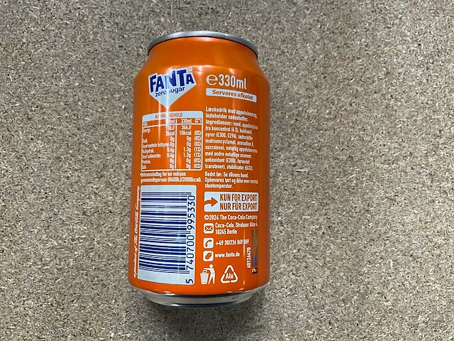 Fanta 33cl zero sugar partij blik frisdrank - afbeelding 2 van  3