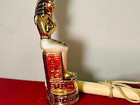 Farao, obelisk en sobek egyptische kunstgouden beelden - afbeelding 4 van  17