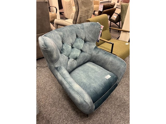 Fauteuil amerika, velvet blauw - afbeelding 2 van  5
