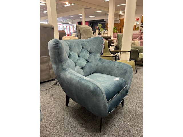 Fauteuil amerika, velvet blauw - afbeelding 3 van  5