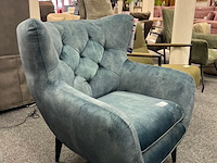 Fauteuil amerika, velvet blauw - afbeelding 3 van  5