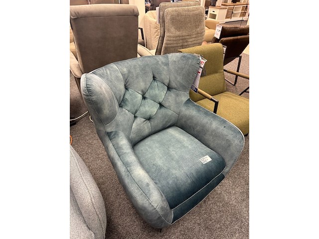 Fauteuil amerika, velvet blauw - afbeelding 5 van  5