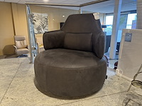 Fauteuil, antraciet leer, design - afbeelding 1 van  4