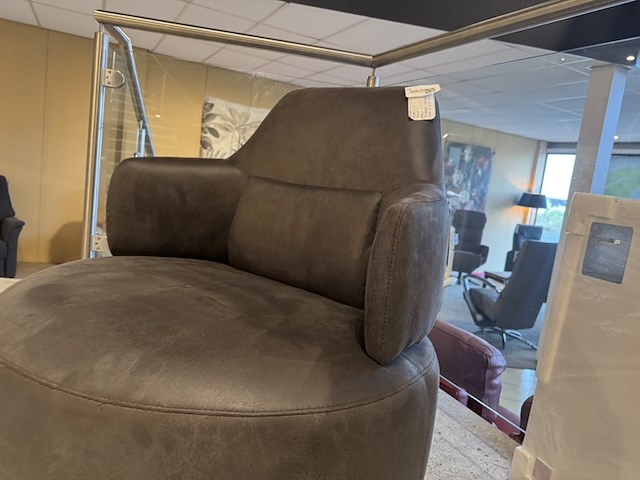 Fauteuil, antraciet leer, design - afbeelding 2 van  4