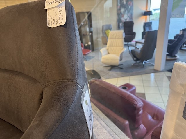 Fauteuil, antraciet leer, design - afbeelding 3 van  4