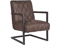 Fauteuil, antraciet microvezelstof, metalen onderstel - afbeelding 1 van  1