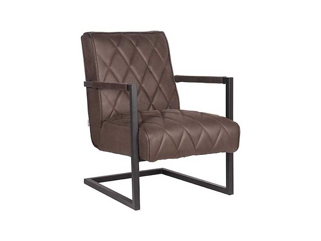 Fauteuil, antraciet microvezelstof, metalen onderstel - afbeelding 1 van  5