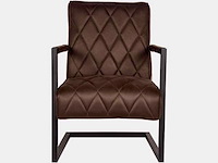 Fauteuil, antraciet microvezelstof, metalen onderstel - afbeelding 3 van  5