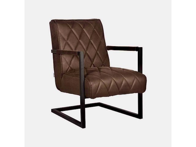 Fauteuil, antraciet microvezelstof, metalen onderstel - afbeelding 5 van  5