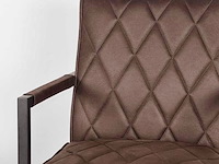 Fauteuil, antraciet microvezelstof, metalen onderstel - afbeelding 4 van  5