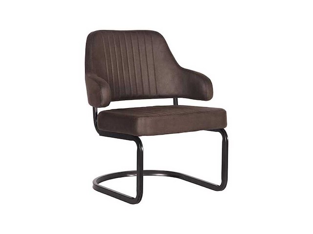 Fauteuil, antraciet microvezelstof, metalen onderstel - afbeelding 1 van  1