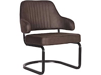 Fauteuil, antraciet microvezelstof, metalen onderstel - afbeelding 1 van  1