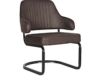 Fauteuil, antraciet microvezelstof, metalen onderstel - afbeelding 1 van  1