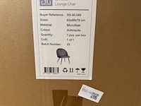 Fauteuil, antraciet microvezelstof, metalen onderstel - afbeelding 1 van  1