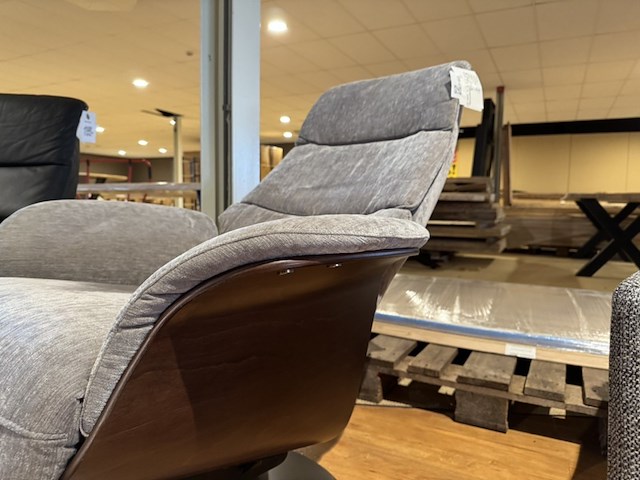 Fauteuil, antraciet stof, hout design - afbeelding 4 van  4