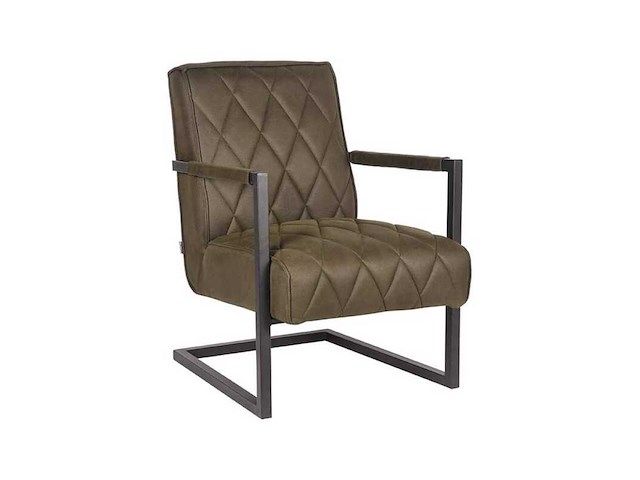 Fauteuil, army microvezelstof, metalen onderstel - afbeelding 1 van  1