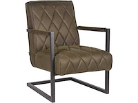 Fauteuil, army microvezelstof, metalen onderstel - afbeelding 1 van  1