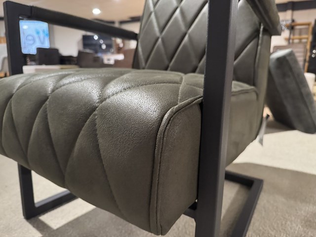 Fauteuil, army microvezelstof, metalen onderstel - afbeelding 7 van  7