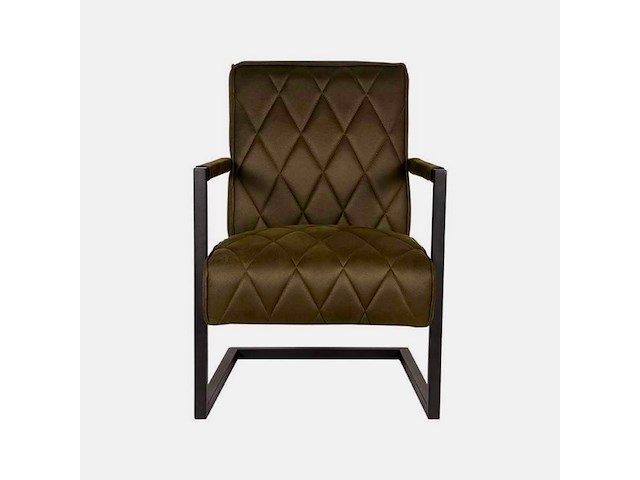 Fauteuil, army microvezelstof, metalen onderstel - afbeelding 5 van  6