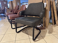 Fauteuil, army microvezelstof, metalen onderstel - afbeelding 1 van  3