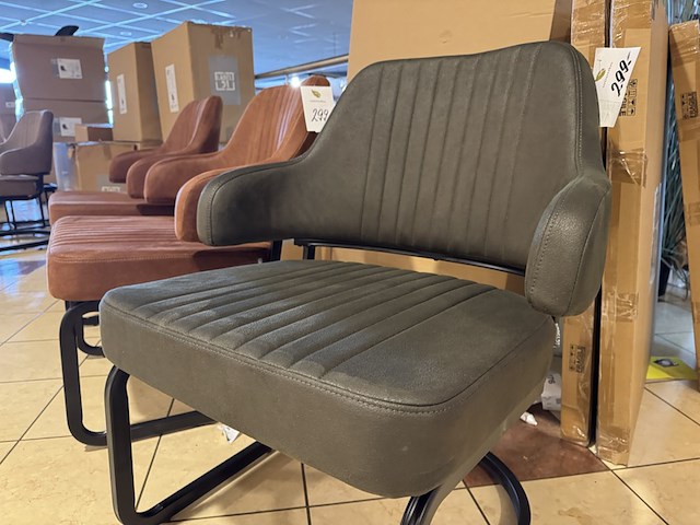 Fauteuil, army microvezelstof, metalen onderstel - afbeelding 2 van  3