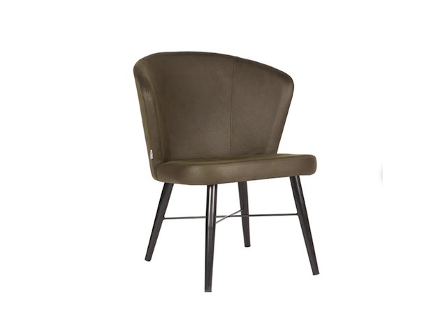 Fauteuil, army microvezelstof, metalen onderstel - afbeelding 1 van  1