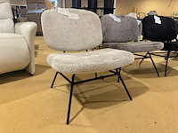 Fauteuil, beige stof, zwart onderstel - afbeelding 1 van  4