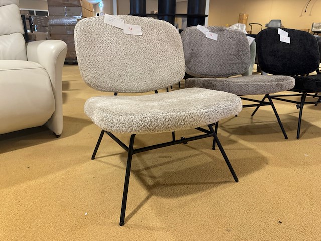 Fauteuil, beige stof, zwart onderstel - afbeelding 1 van  4