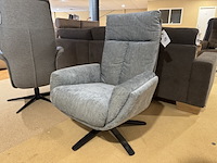 Fauteuil, blauw stof, zwarte poot - afbeelding 1 van  4