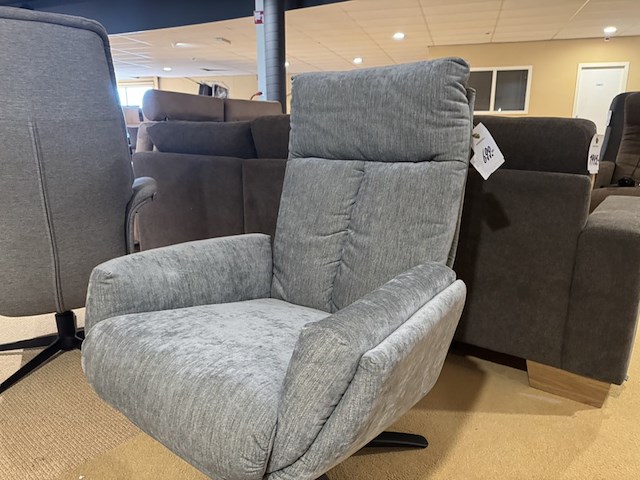 Fauteuil, blauw stof, zwarte poot - afbeelding 2 van  4