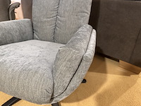 Fauteuil, blauw stof, zwarte poot - afbeelding 4 van  4