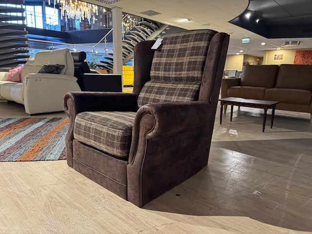 Fauteuil, bruin/ruit - afbeelding 2 van  3