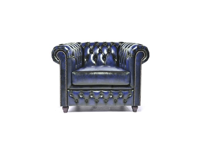 Fauteuil chesterfield, brighton, blauw, bestaand model - afbeelding 1 van  4