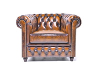 Fauteuil chesterfield, brighton, bruin - afbeelding 1 van  5